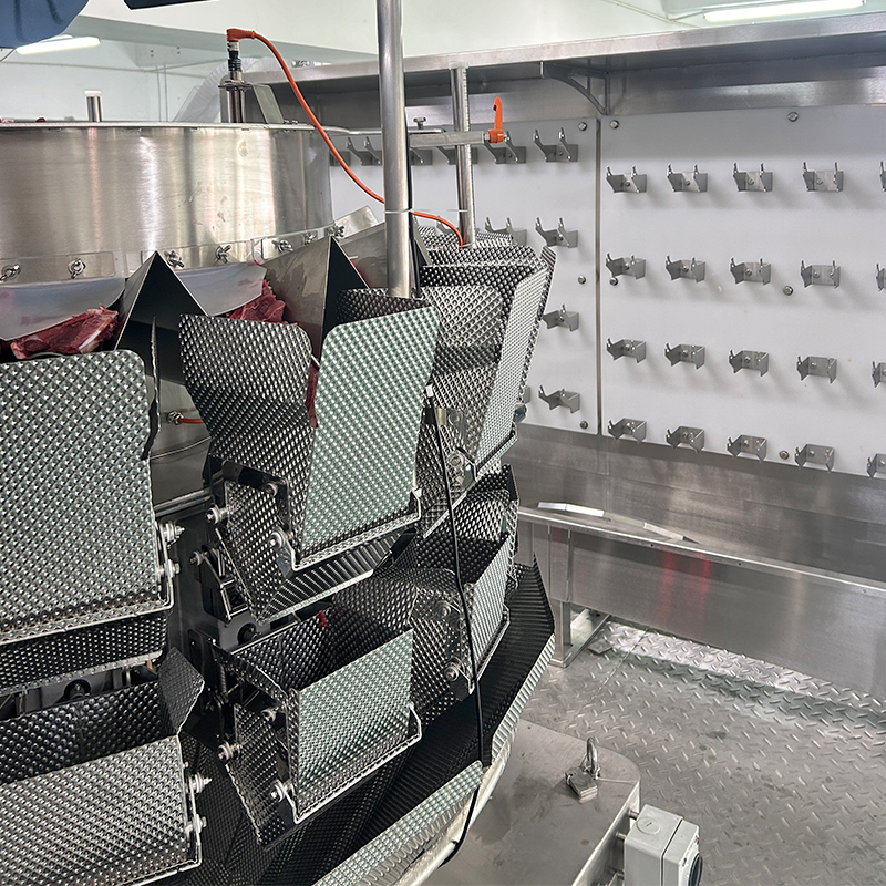 Fully Automatic Weighing Package Frozen Fish Chicken Turkey Beef Meatballs Packaging Machine  Meat Packing Machine for Ribs