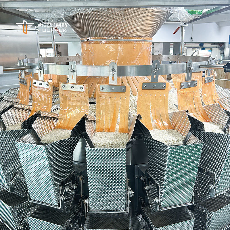 ইন্ডাস্ট্রিয়াল মাল্টিহেড ওয়েজার প্যাকিং সরঞ্জাম পপকর্ন স্ন্যাক সুগার বিস্কুট কফি কুকিজ সিলিং প্লাস্টিকের ব্যাগ প্যাকেজিং লাইন