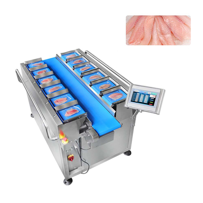 2-2500g ওজনের পরিসীমা টাচ স্ক্রিন ডিসপ্লে সহ PLC ফ্রুট মাল্টিহেড ওজনকারী