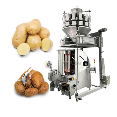 Full Auto Mesh Net Bag Packing Machine with Clip Function for Potato Onion Garlic Orange Vegetables Mesh Bag Packing Machine